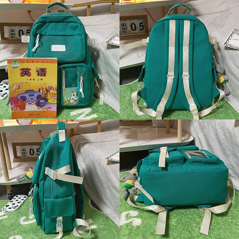 Menina laptop kawaii transparente mochila mulheres livro moda escola saco fêmea estudante faculdade impermeável mochila bonito lazer y0804