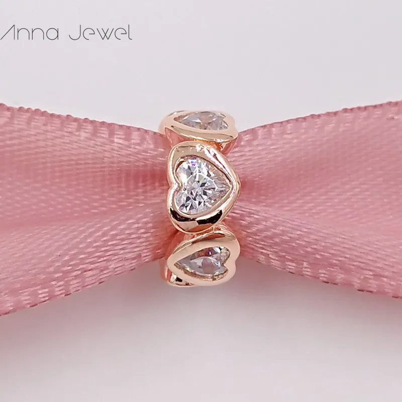 Geen kleur fade off effen rose goud ruimte in mijn horen met cz pandora charmes voor armbanden DIY jewlery maken losse kralen zilveren sieraden groothandel 781252CZ