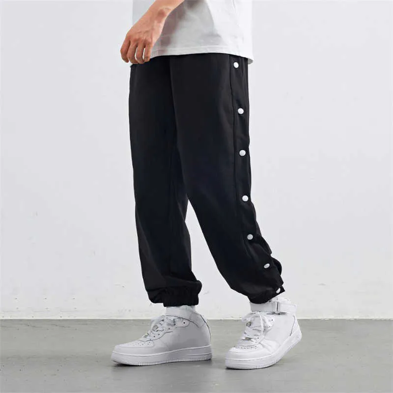 2021 mode Baggy Harem hommes pantalons en plein air Jogging Sport pantalon taille élastique solide bouton confort à la mode Fitness pantalon X0723