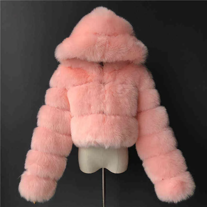 Caldo e spesso peloso Cappotto invernale da donna in finta pelliccia Cappotti eleganti Cappotto parka soffice con cappuccio Manteau Plue Taglia 6XL 211220