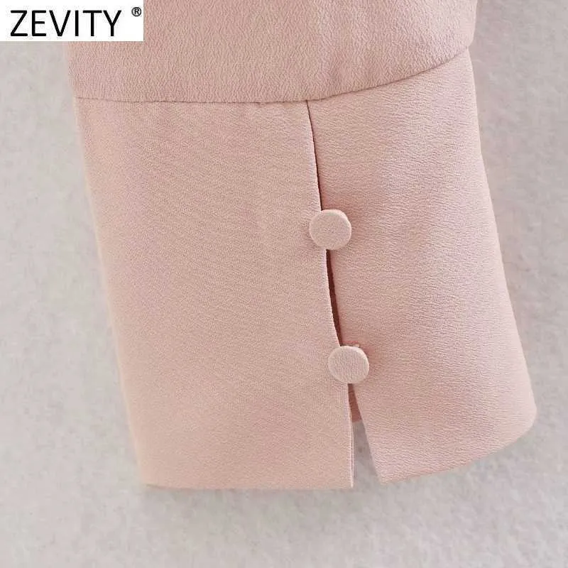 Zevity kvinnor elegant båge bundet krage solid smock blus kontor damer casual tröjor chic business kimono blusas toppar ls7660 210603