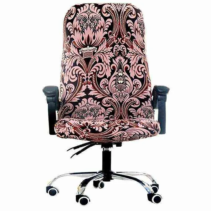 Solid Office Chair Covers Anti-sporco Stretch Spandex Coprisedile computer Fodere rimovibili s 211116