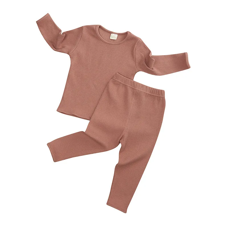 Kinder Frühling Baumwolle Pyjamas Kinderkleidung für Jungen Mädchen 2 Stück Anzüge Nachtwäsche 210413