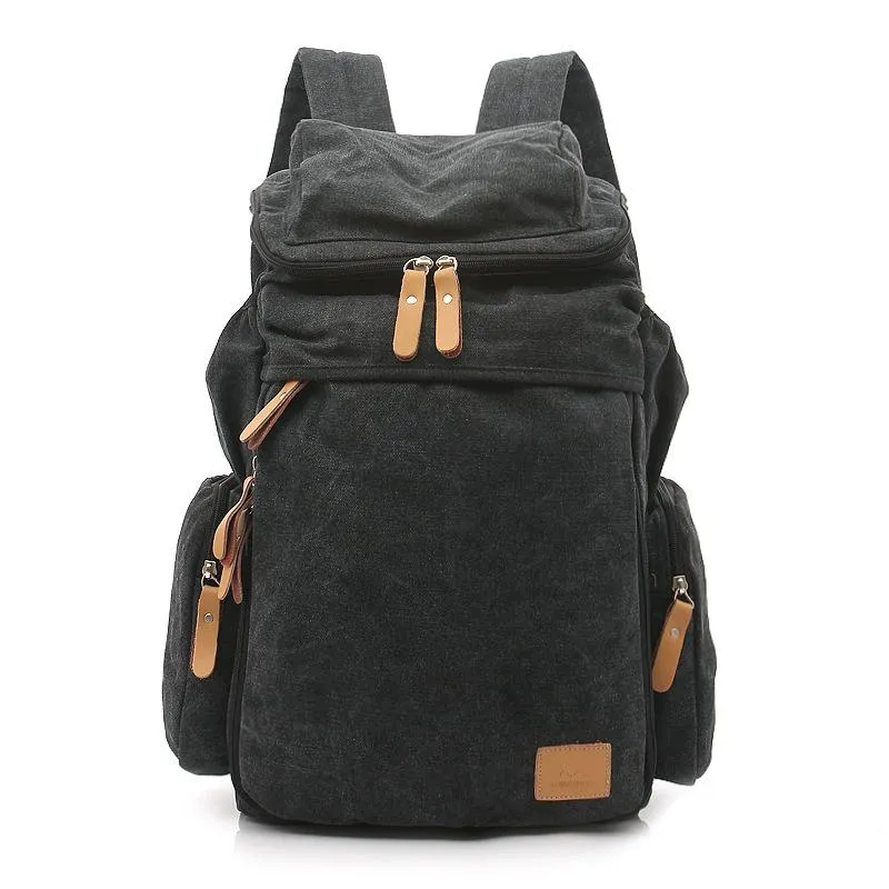 Backpack Fashion Classic Canvas Heren Tide Brand Casual Europese en Amerikaanse retro grote capaciteit Trend Travel Bag 193o