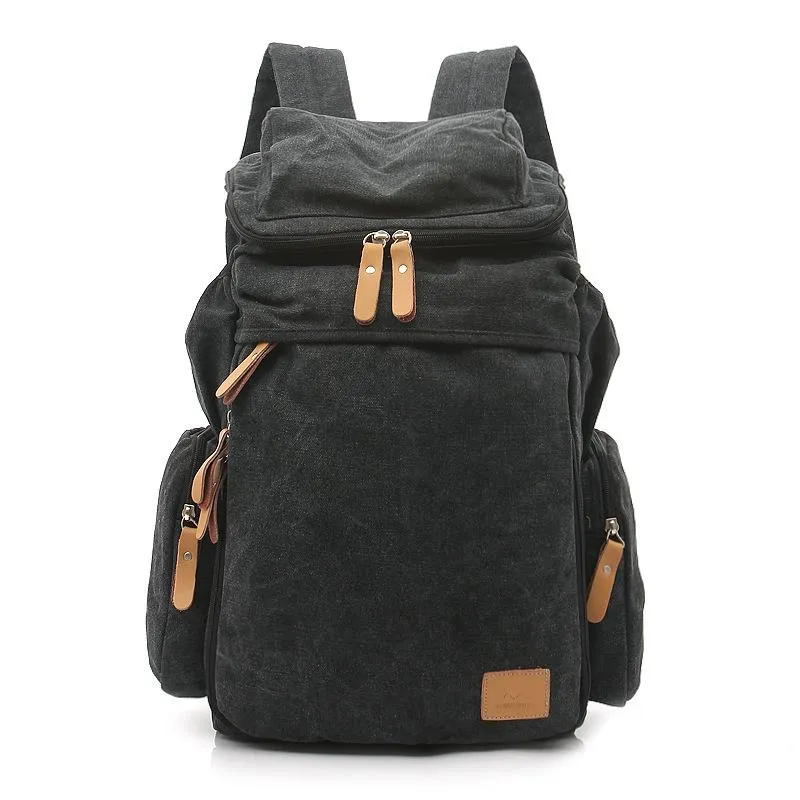 Backpack Fashion Classic Canvas Men's Tide Brand Casual Europeu e American Retro American Large Capacity Trend Travel Bag 193o