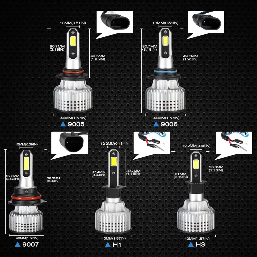 NOVSIGHT H7 LED Autolampen 6500K 72W 10000LM Paar H4 H11 H1 H13 9005 9006 H3 9007 Licht zum Ersetzen der Glühbirne an Autos Lüftergeräusch