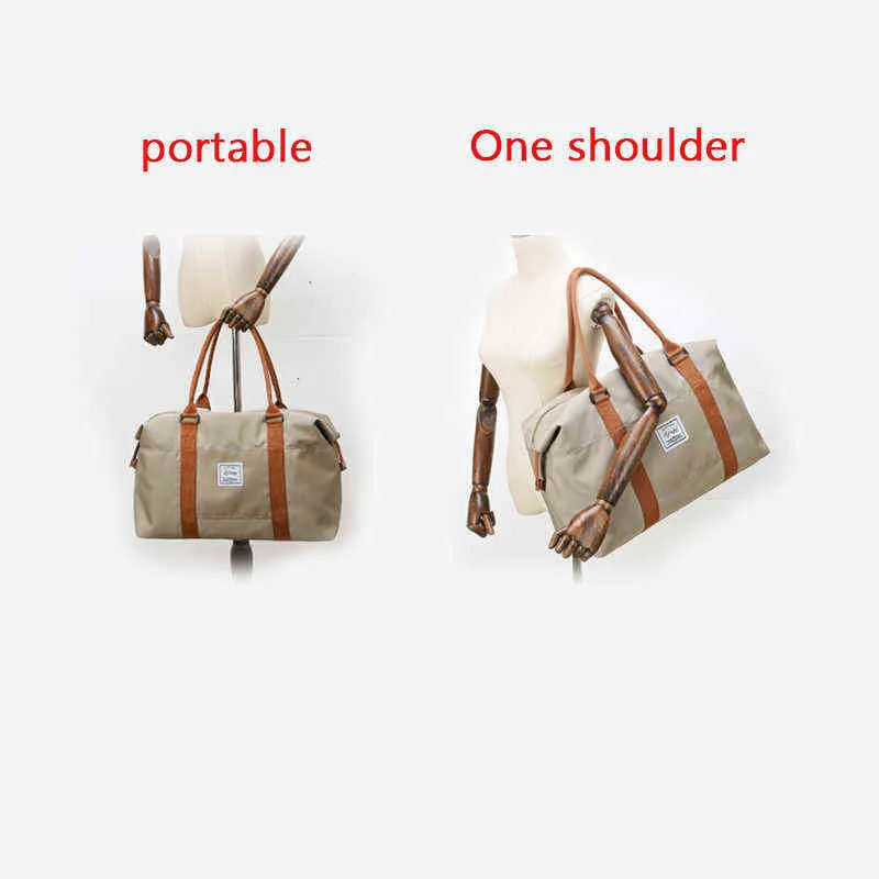 Fashion Waterproof Travel Bags Men Women Handbag Oxford Cloth Canvas Shoulder Tote Luggage Weekend Overnight 220113256Z