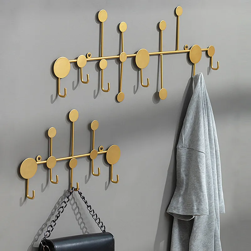 Creative Nordic Key Hooks Coat Rack Metal Geometry Wall-mounted Shelving Storage Hanger For Home Decoration Wall Hanging Hook 220311