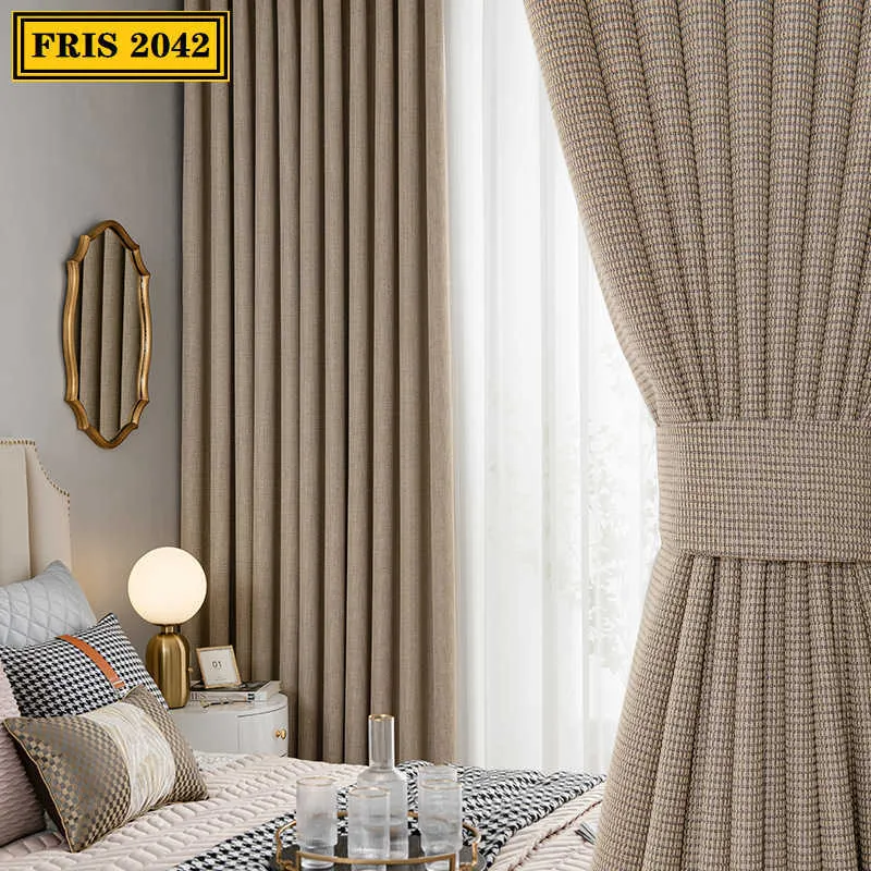 Modern Blackout Curtain Pure Color Bawełna i Kurtyna pościelowa do Salonu i Zasłona sypialni 210712