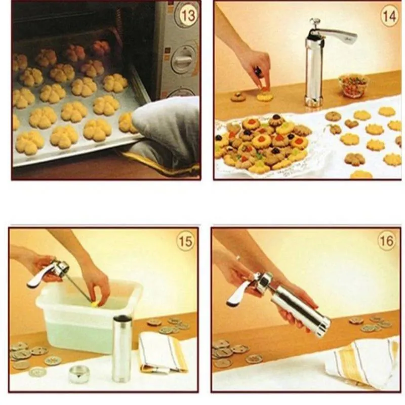 Handleiding Koekjespers Stempels Set Bakgereedschap 24 In 1 Met 4 Nozzles 20 Mallen Biscuit Maker Cake Decorating Extruder Moulds3349