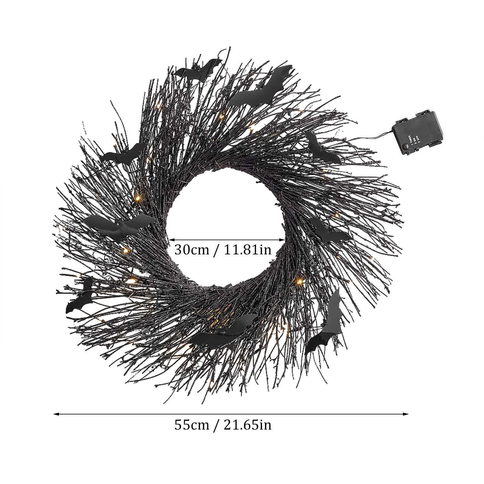 Decorações de Halloween Decoração Bat Bat Loop Decoração Glântica Pendurado Garlandas Garlandas Ao Ar Livre Jardim Porta Grinaldas Casa Decoração Y0901