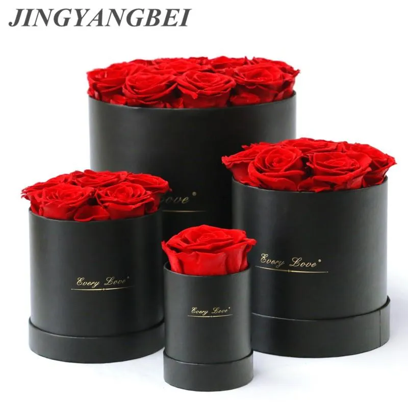 High Quality 4-5CM Preserved Eternal Roses With Box Year Valentine's Gifts Forever Everlasting Rose Wedding Decoration 276K