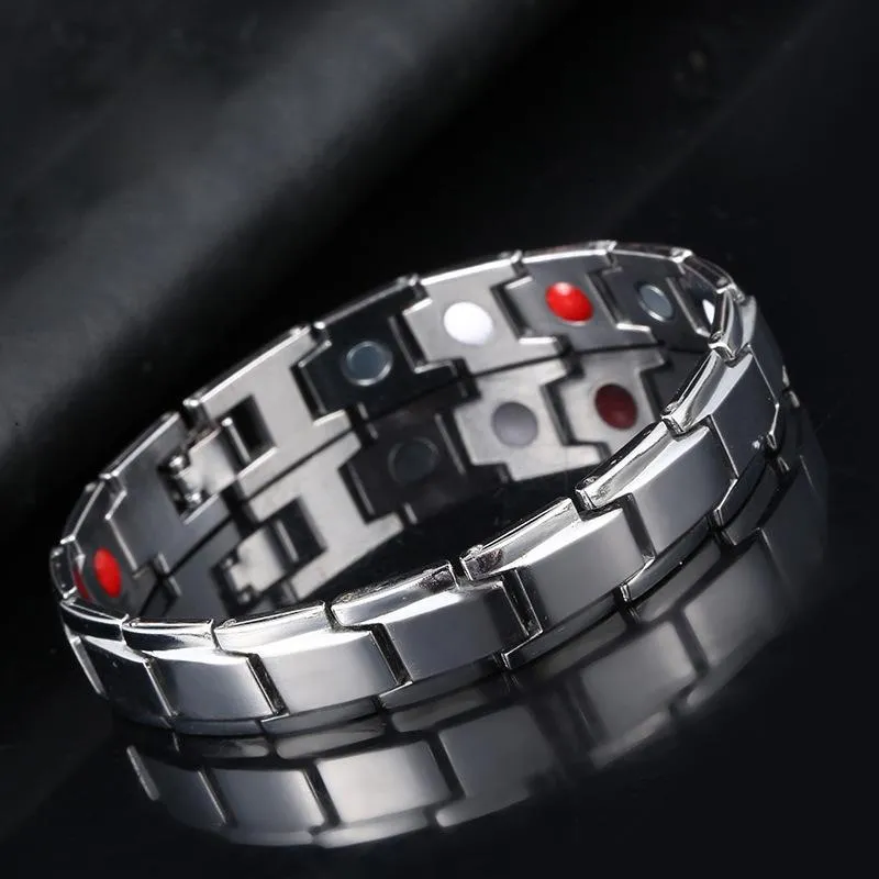 Outras pulseiras tratamento pulseira magnética saúde germânio estiramento jóias para homens e mulheres o presente ímã de aço inoxidável bra290x