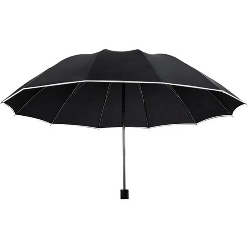 Parapluie coupe-vent pliant à 12 os avec nuit réfléchissante anti-pluie femmes hommes grand voyage extérieur soleil pluie parapluies hommes parasol 210401