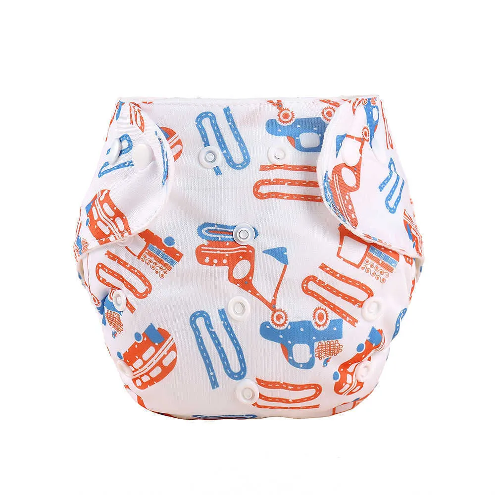 Cartoon Fresh Baby Couche Lavable Réglable Lavable Imperméable Respirant Écologique 210528