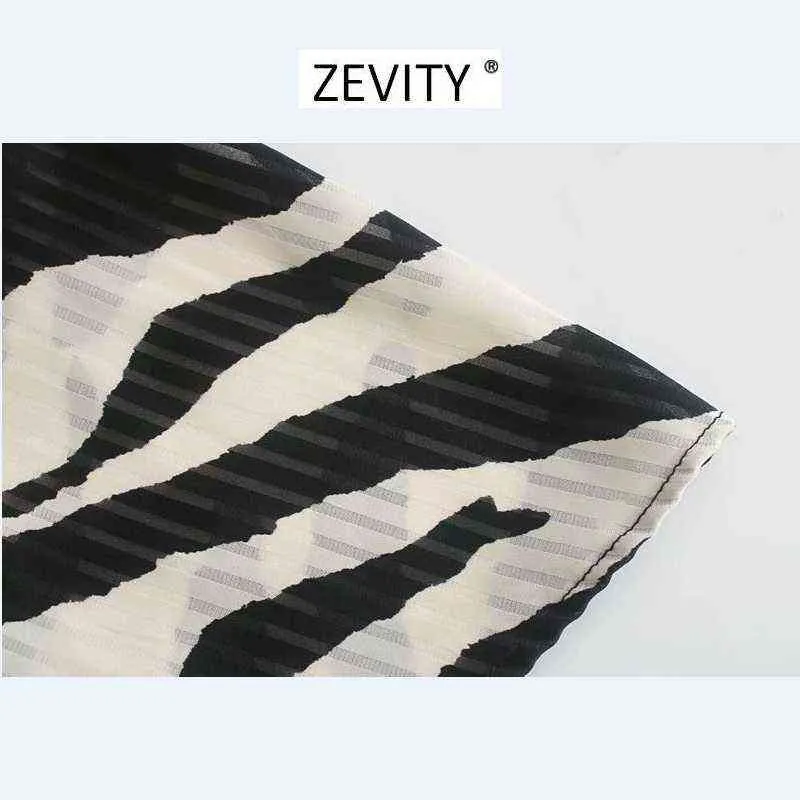 Zevity Women Vintage Animal Textureプリントサッシのミニドレス女性バットウィングスリーブ着物ヴィステドシックカジュアルスリムドレスDS4266 211110