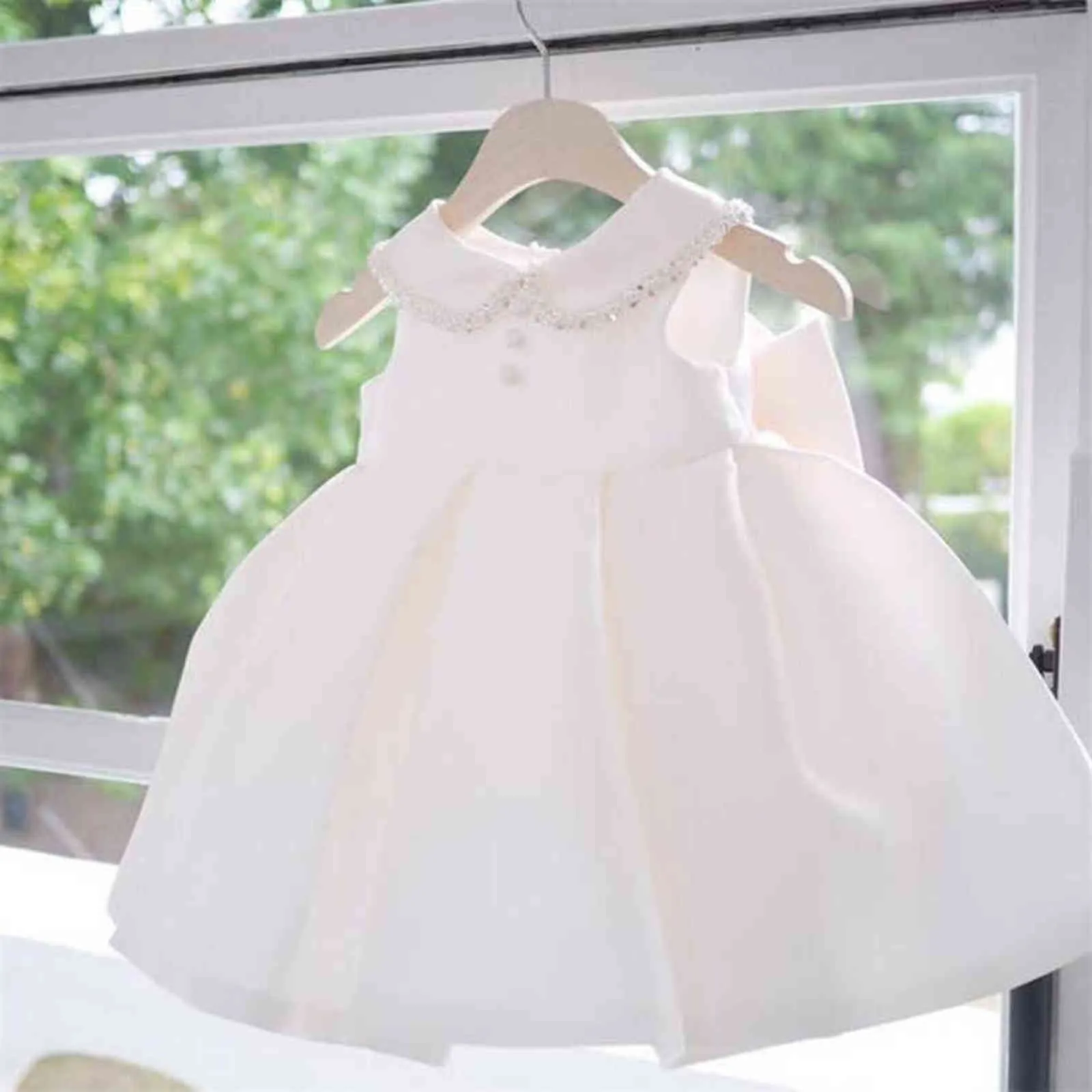 Baby Baptism Christening Dress Pearl Princess Birthday Party Wedding Kids Dresses For Girls Ball Gown Little Bridesmaid Dress G1129