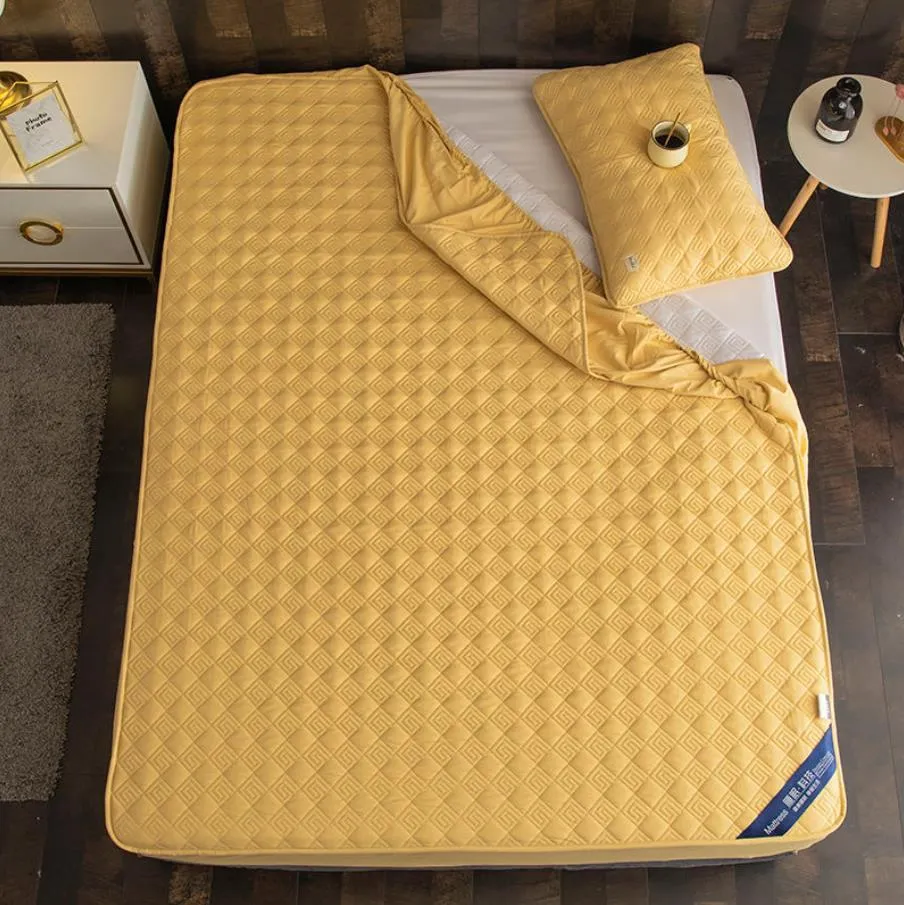 Matelas matelassé épaissir drap de lit coton ménage cache-poussière anti-dérapant couvre-lit literie couvre-lit pas de taie d'oreiller F0092 210420