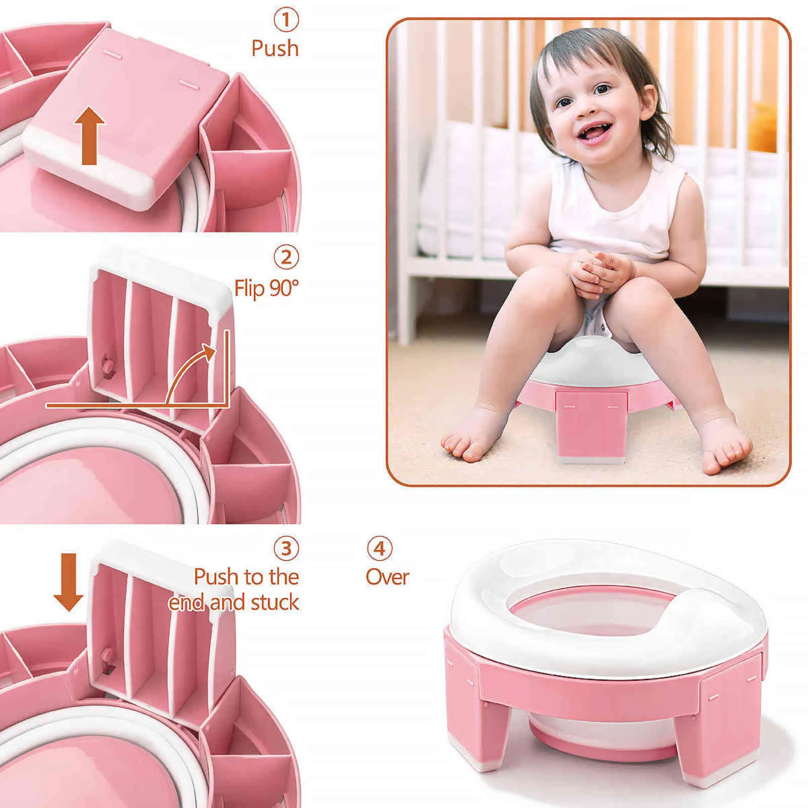 Bébé Portable Toilette Pot Siège De Formation Multifonctionnel 3 en 1 Voyage Siège De Toilette Pliable Enfants Pot Avec Sacs 211028