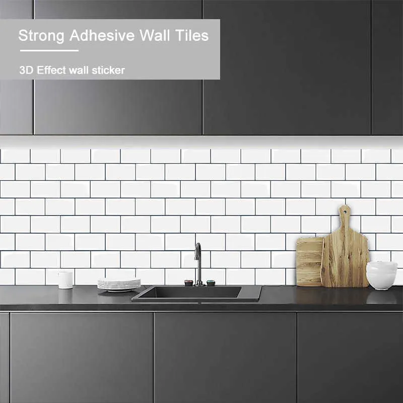 Vividtiles tjockare brickor Peel and Stick Premium Wall Tiles Stick On Tiles Kitchen Backsplash Pack 2110219965271