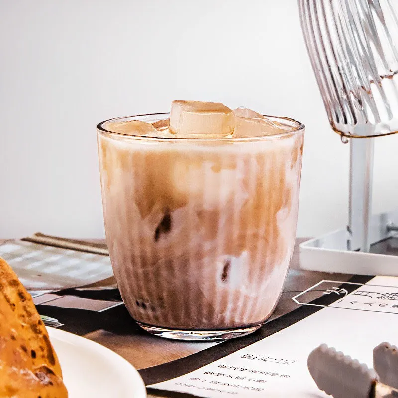 JANKNG Origami Style Transparent thé café tasse glace bière résistant à la chaleur verre tasse créative lait jus Mugs233V