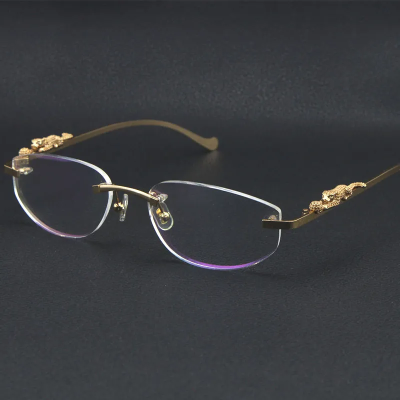 Sunless Series серия Leopard Optical Metal Limited Edition Солнцезащитные очки моды высококачественные очки унисекс из нержавеющей стали Golden Glasses221C