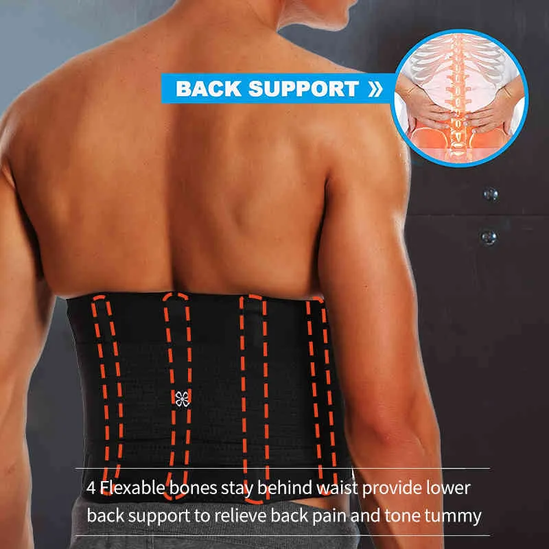 Gli uomini supportano back trainer trimmer cintura in palestra protezione protezione pesi sollevarsi sport body corset faja sudore