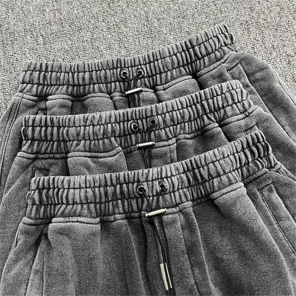 Pantalon de survêtement en coton pour hommes et femmes, décontracté, délavé, vierge, 1:1, haute qualité, cordon de serrage, Cargo Terry