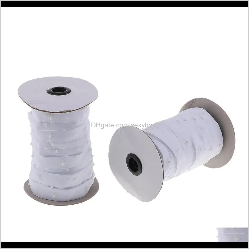 2 pairs 50 yards resin button snap tape polyester twill sewing duvet cover coat fasteners