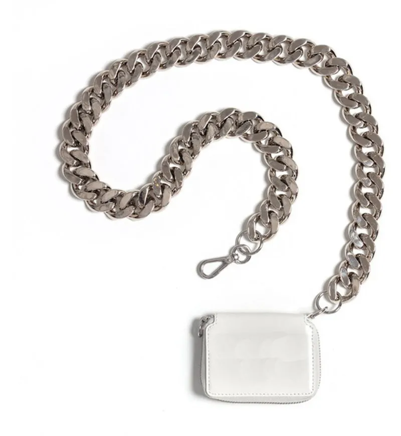 Gruba łańcuchowa torba na jedno ramię skórzane torby krzyżowe ins super ogień pu mini portfel damski pakiet kart rowerowych