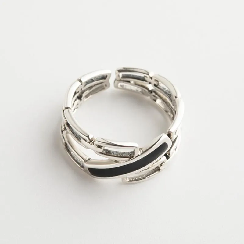 Pierścień Solitaire z czarnym stylem cyrkonu biżuteria soul Good Jewerly for Women Prezent w 925 srebrnych super ofert klastrowy Rings233f