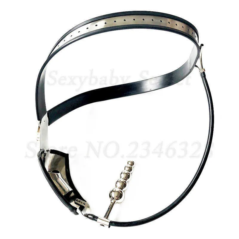 Stainless Steel Male Underwear Chastity Device.Chastity Belt With Anal Beads,Butt Plug,Penis Lock,Cock Cage,Sex Toys For Man P0826