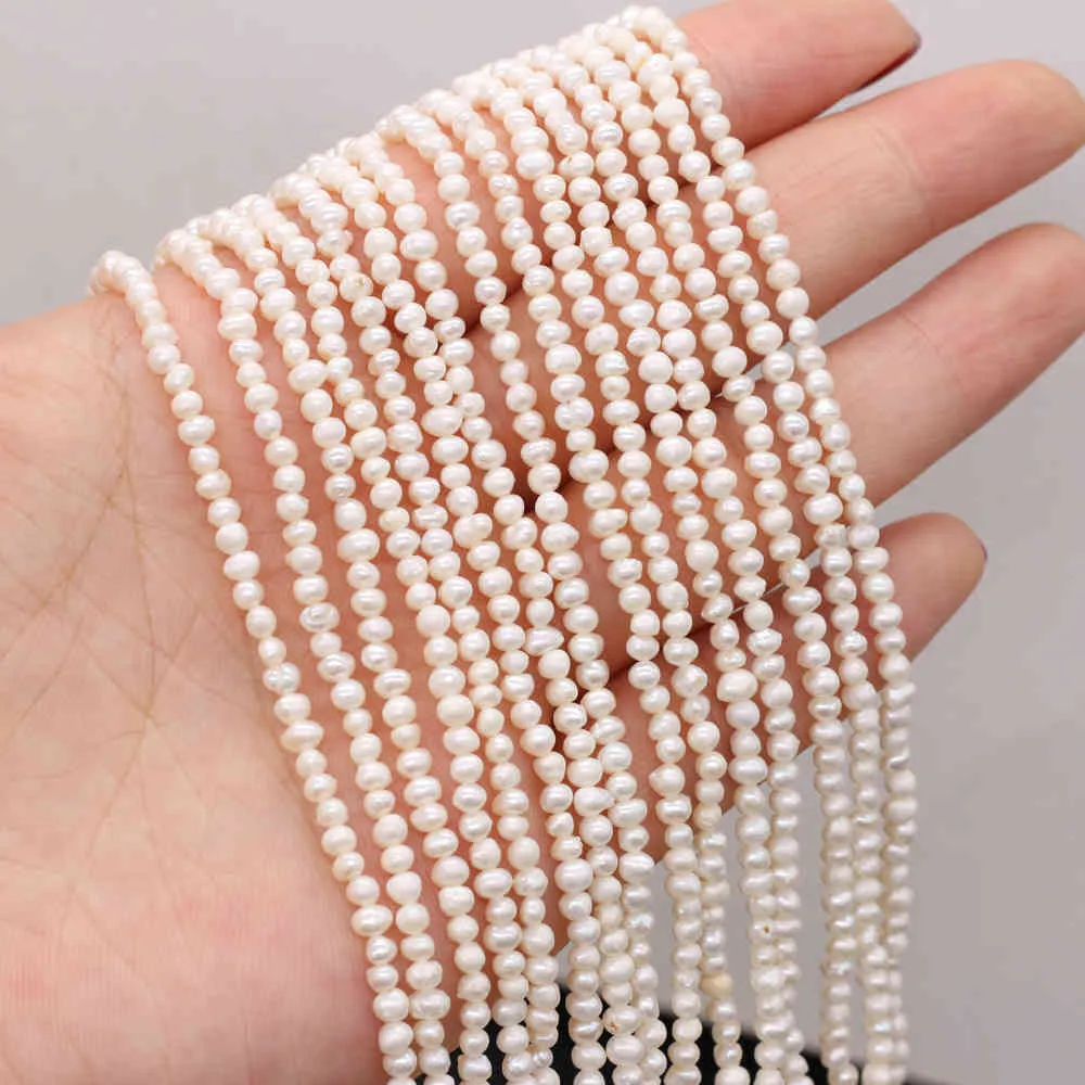 Hoge kwaliteit natuurlijke zoetwaterpara aardappelvorm kralen voor sieraden maken armband ketting accessoires voor vrouwen maat 2-3mm