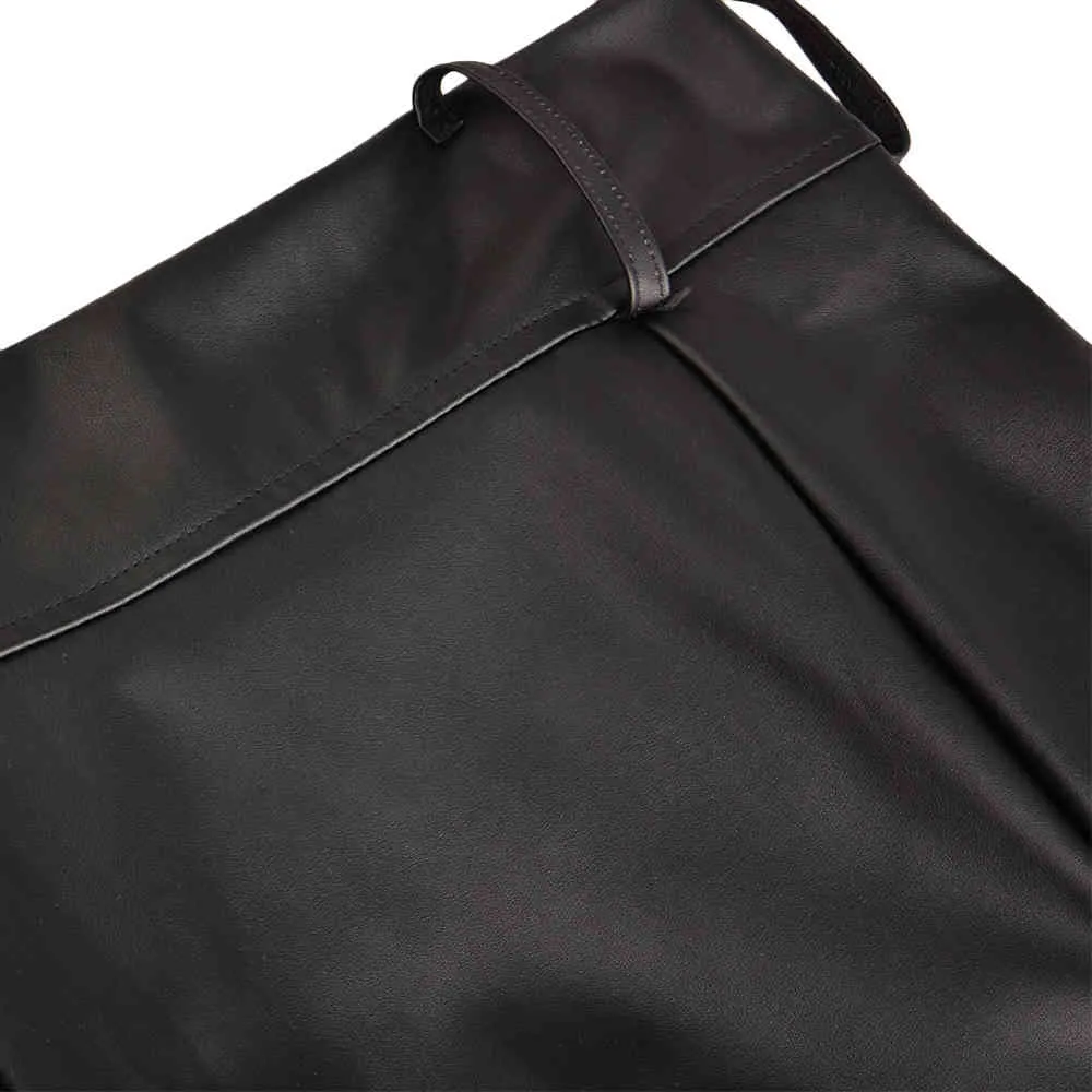 Seksi Kadınlar PU Deri Kalem Bodycon Etek Clubwear Yan Bölünmüş Yüksek Bel Mini Kısa Etek Siyah Beyaz Haki Bandaj Etek D25 X0522