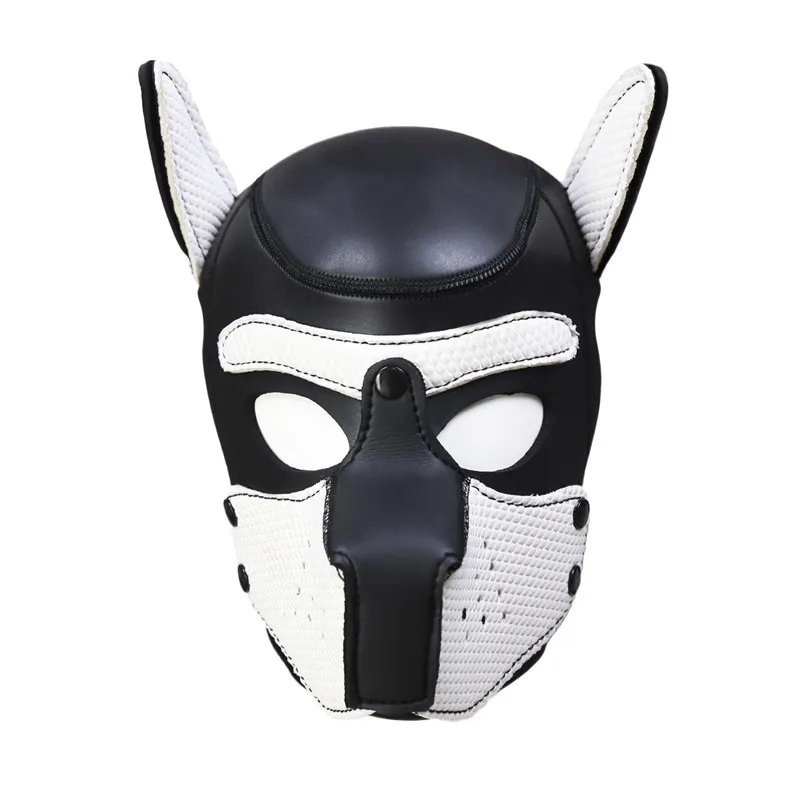 Maski imprezowe szczeniaki Puppy Pies Hood Hood Wintared Lateks Gumowa Rola Cosplay Full Head Halloweenowa dla par 210722288p