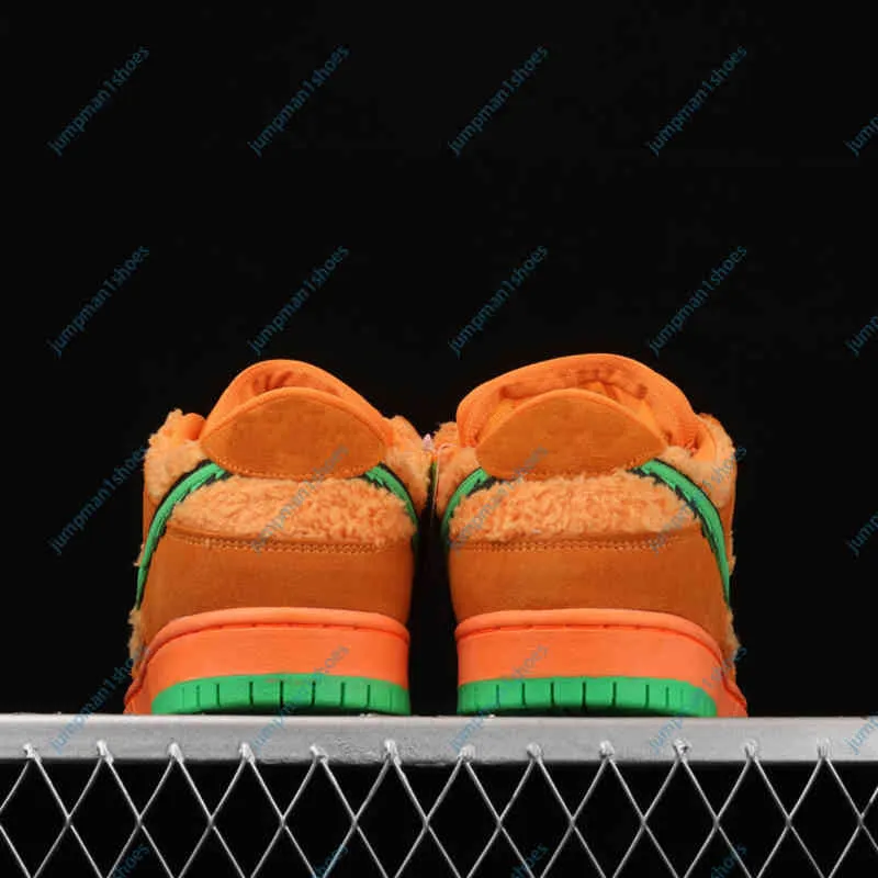 Top quality bear skateboard shoes orange green low series recreational sports outdoor running box
