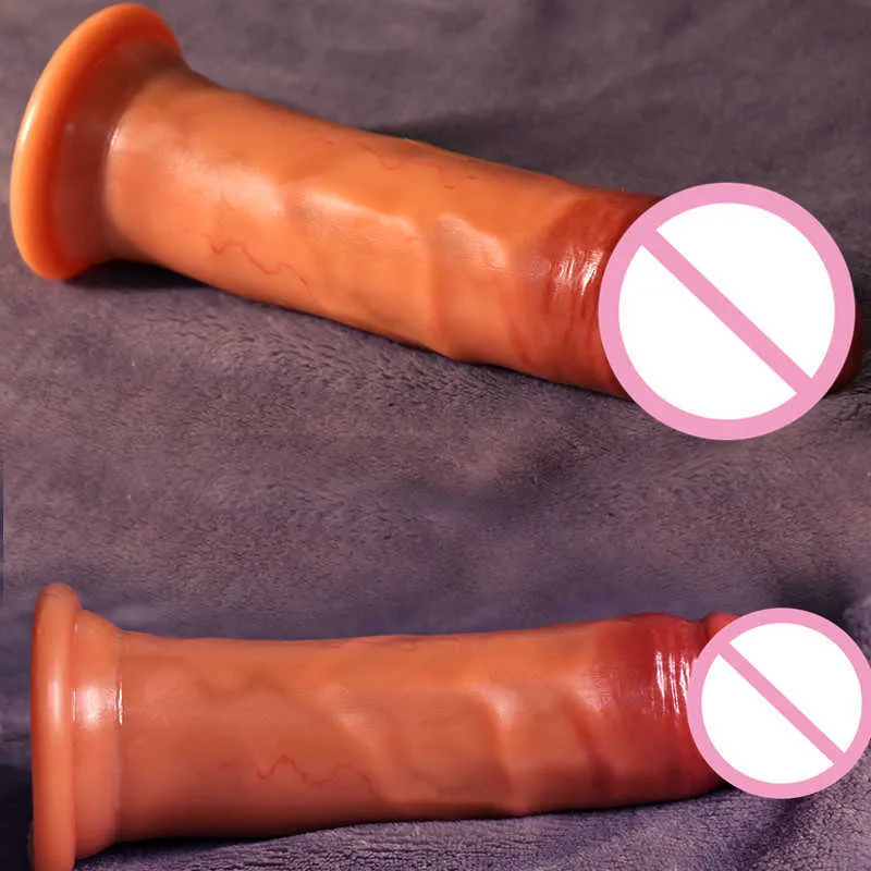 Dual Layered Silicon Dildo Real Touch Abnehmbares Haut mit Saugnapf -Sexspielzeug für weibliche Masturbation Realistischer Penis Big Dick X1769448