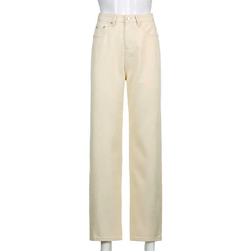JMPRS Vintage Bruin Vrouwen Jeans Streetwear Hoge Taille Klassieke Brede Denim Broek Causale Harajuku Herfst Dames Broek 210720