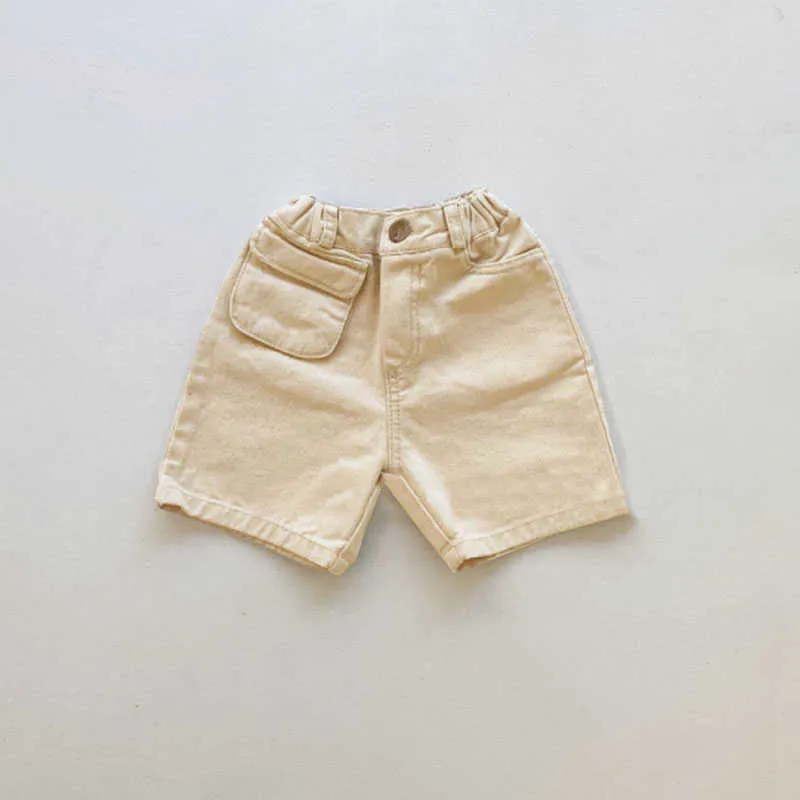 MILANCEL Pantaloncini estivi ragazzi Denim Pantaloni larghi bambini Solidi vestiti elastici bambini 210723