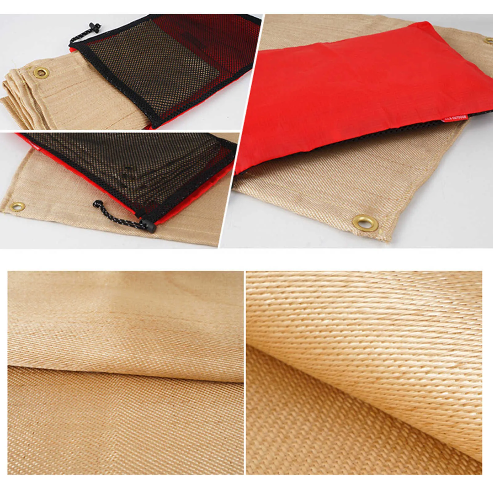 Heavy Duty Glass Fiber Fire Retardant Blanket Fire Fast Termisk Beständig Tyg Utomhus Camping Picnic Grill Matta Y0706