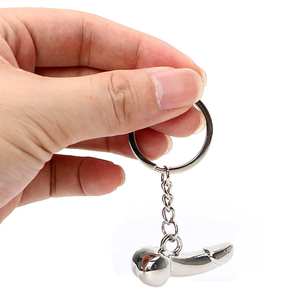 Ny penisform KeyFob Dildo Key Rings Auto Key Ring Creative Gift Zinc Eloy Car Key Chain KeyChain3205213
