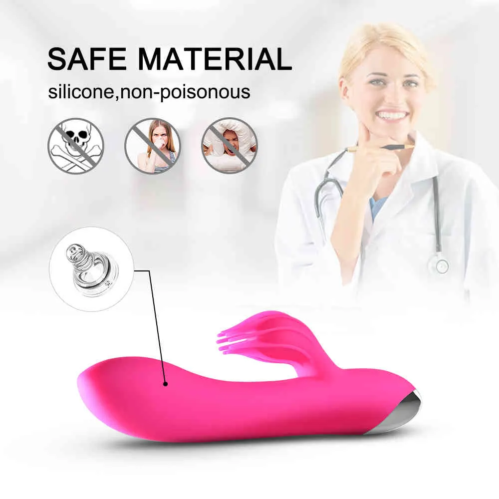 Lapin Vagin Vibrateur Silicone Gode G-spot Vibrateur Orgasme Jouets Pour Adultes USB Charge Puissant Masturbation Sexs Jouet Pour Les Femmes Étanche Produit de Sexe Adulte