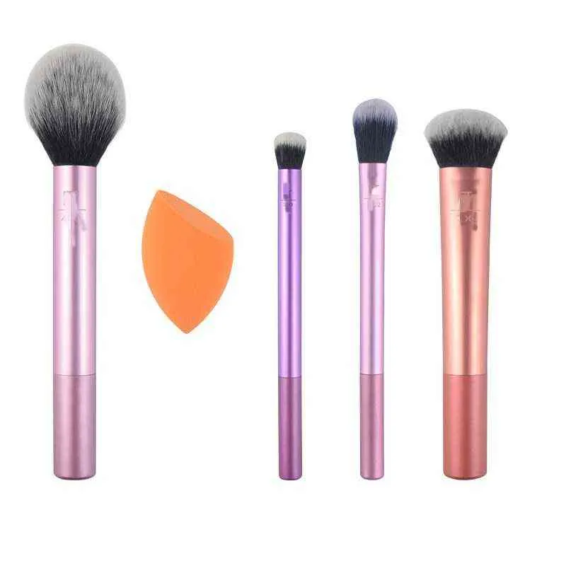 Prodotti la salute e la bellezza Pennello trucco 5 pezzi Pennello trucco Beauty Egg Pink Diagonal Cut Sponge Powder Puff Set Strumento professionale 220226