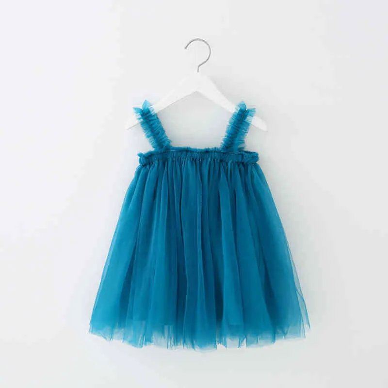 Bébé fille robe d'été solide maille Tutu robe Toddle mignon fête jarretelles robes enfants princesse robe bébé vêtements pour enfants G1215