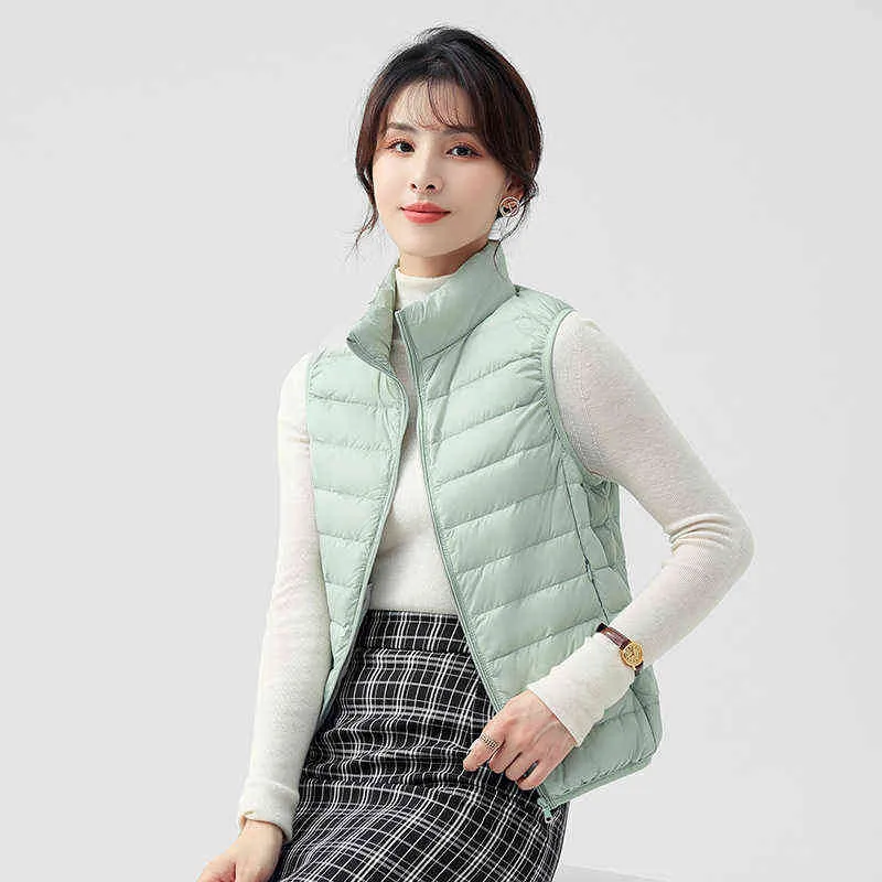 Femmes gilet doudoune 90% sans manches Ultra léger femme Portable manteau léger coupe-vent chaud gilet coupe-vent grande taille G1115