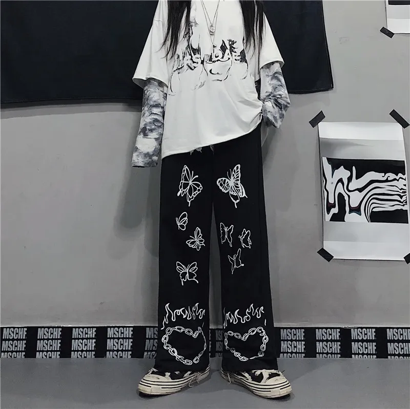 Streetwear femme pantalon automne vêtements mode pour femmes taille haute Harajuku pantalon 210519