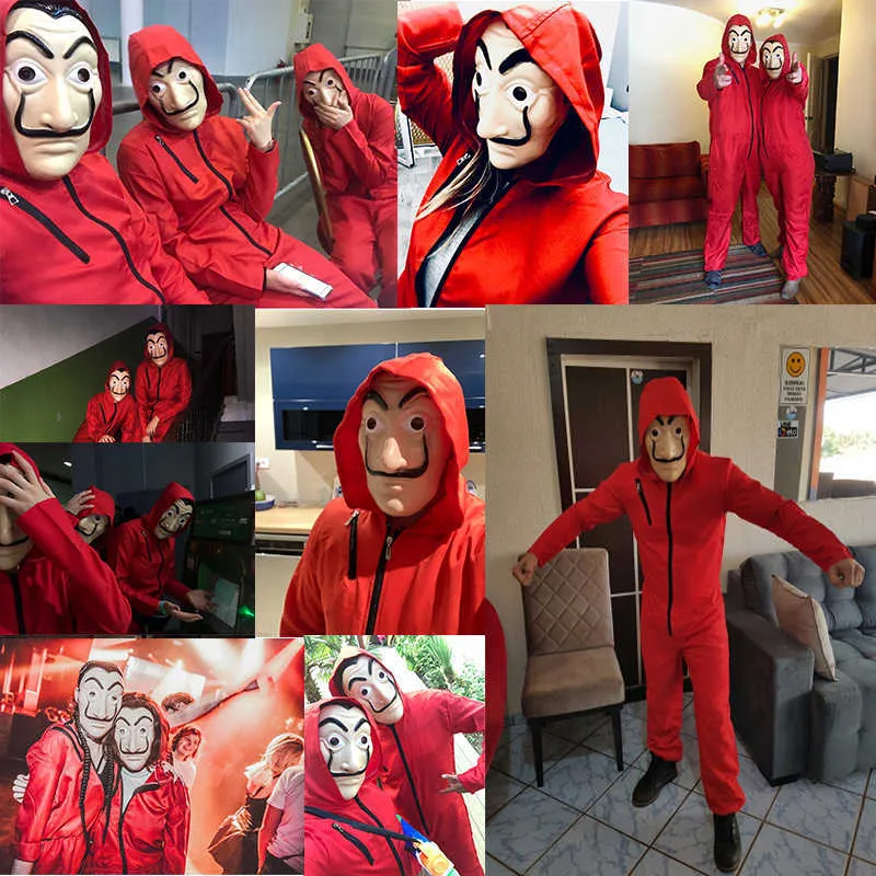 Salvador dali cosplay la casa de papel kostym barn vuxen man kvinna halloween cosplay kostym y0827