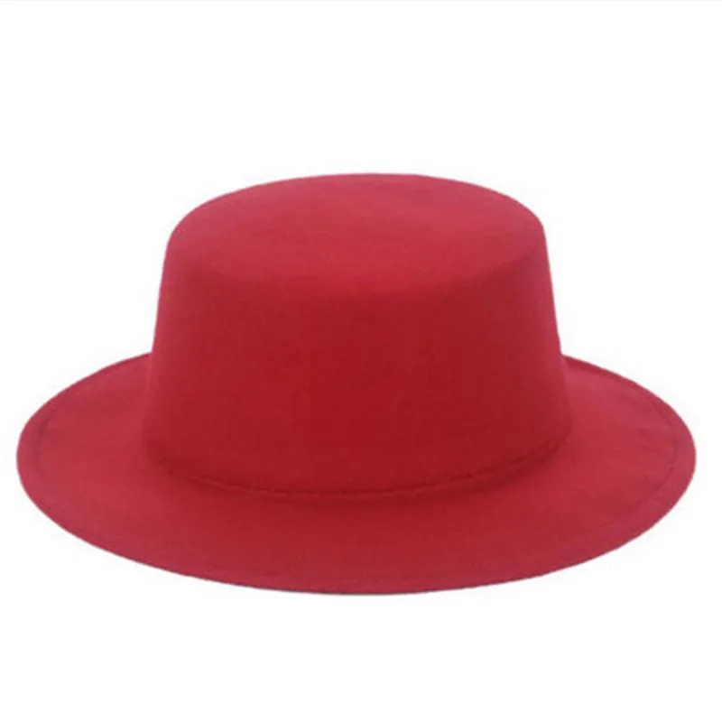 Hats, Scarves & Gloves Sets Fashion Retro Mens Women's Wide-Brimmed Wool Felt Hat Plate Jazz Conical Cap