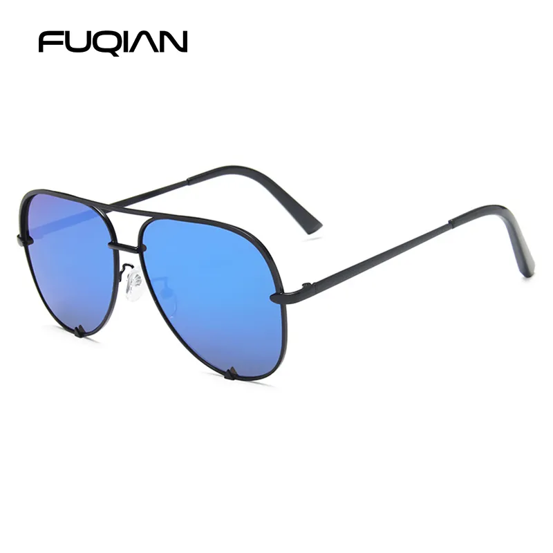 Fuqian novo clássico metal aviação óculos de sol feminino moda liga piloto óculos de sol dos homens lente gradiente condução tons senhoras uv400290r
