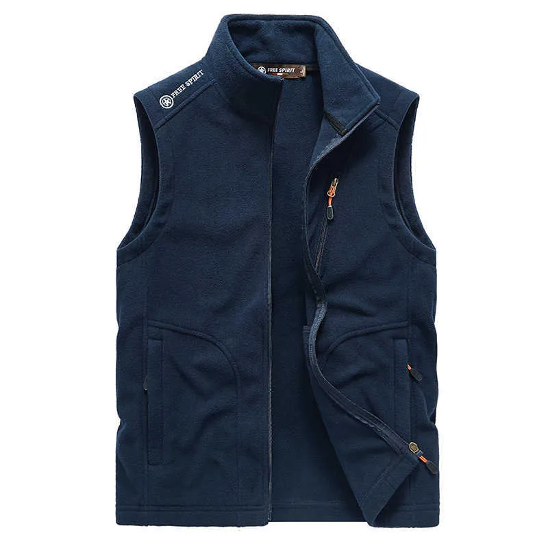 Män Varm Fleece Vest Jacka Vinter Hooded Ärmlös Waistcoat Höst Fashion Casual Vest Waistcoat Jacket Män 211019